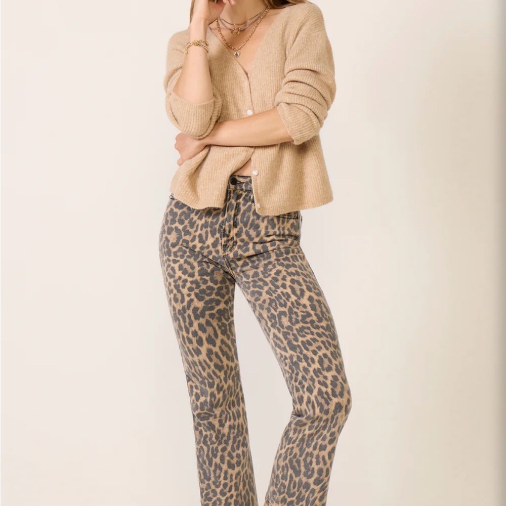 Good American Leopard-Print Jeans in Brown and Black